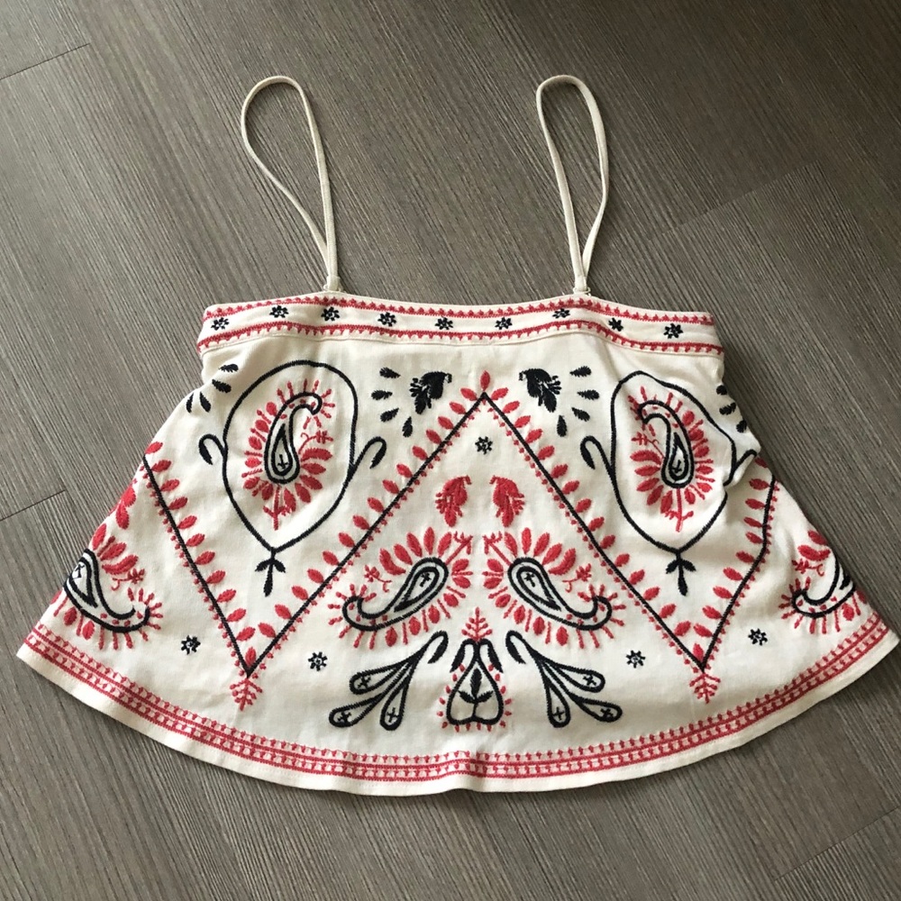 Free People Embroidered Top XS